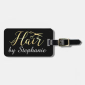 Golden Script Schere Friseursalon Gepäckanhänger (Vorderseite horizontal)