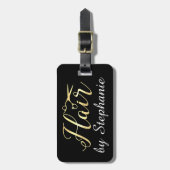 Golden Script Schere Friseursalon Gepäckanhänger (Vorderseite vertikal)