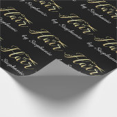 Golden Script Schere Friseursalon Geschenkpapier (Ecke)