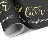 Golden Script Schere Friseursalon Geschenkpapier (Rolleneckpunkt)
