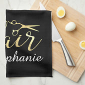 Golden Script Schere Friseursalon Handtuch (Viertel Falte)