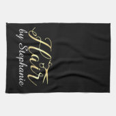 Golden Script Schere Friseursalon Handtuch (Horizontal)
