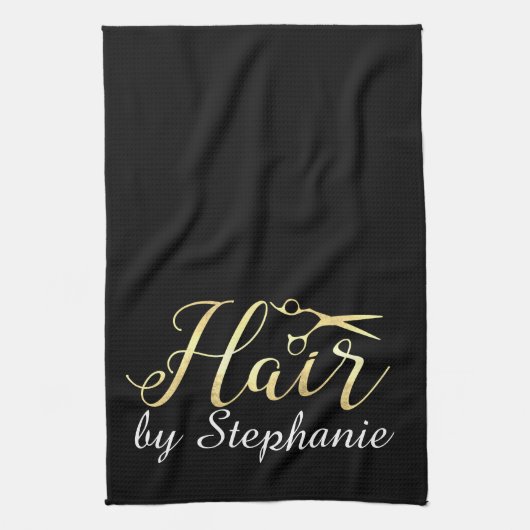 Golden Script Schere Friseursalon Handtuch (Vertikal)