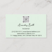 Golden ScriptQR-Code-Logo-Minze Grün Visitenkarte (Rückseite)