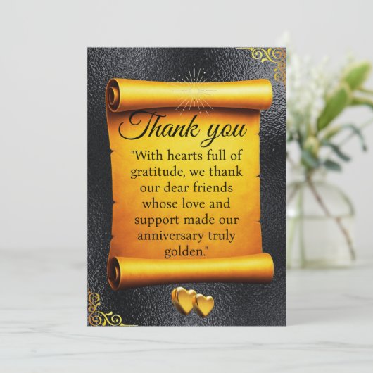 Golden Scroll Jubiläum Danke (Stehend Vorderseite)
