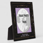Golden Scrolls on Black mit Lilac Mat - Personalis Fotoplatte (Seite)