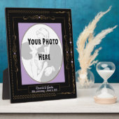 Golden Scrolls on Black mit Lilac Mat - Personalis Fotoplatte (Seite)