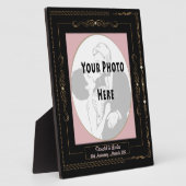 Golden Scrolls on Black mit Pink Mat - Personalisi Fotoplatte (Seite)
