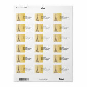 Golden Scrolls und Eiffelturm Adressaufkleber (Vorne)