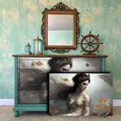 Golden Sea Queen Mermaid Decoupage Seidenpapier