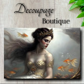 Golden Sea Queen Mermaid Decoupage Seidenpapier