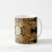Golden Seamless Hand gezeichnet, Vintager Hintergr Kaffeetasse (VorderseiteRechts)