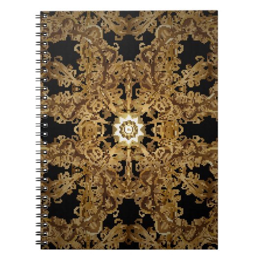 Golden Seamless Hand gezeichnet, Vintager Hintergr Notizblock (Vorderseite)