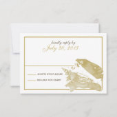 Golden Seashell Response Card RSVP Karte (Vorderseite)