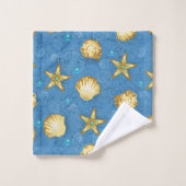 Golden Seashells Badhandtuch Set (Waschlappen)