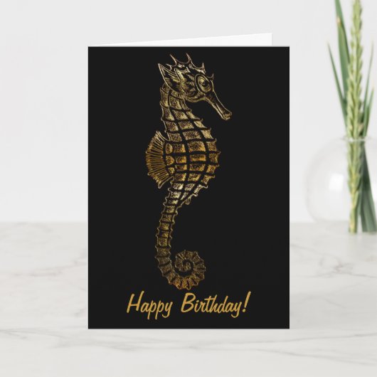 Golden SEE HORSE Funny Birthday Card Serie Karte (Vorderseite)