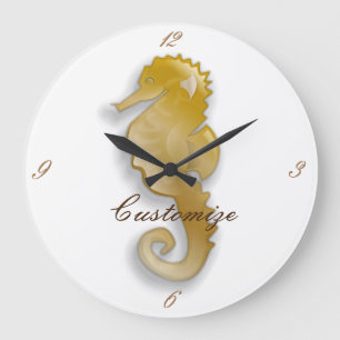 Golden Seepferd Thunder_Cove Große Wanduhr