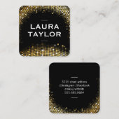 Golden Sequin Black Variation Quadratische Visitenkarte (Vorne/Hinten)