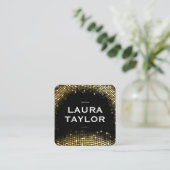 Golden Sequin Black Variation Quadratische Visitenkarte (Stehend Vorderseite)