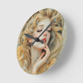 Golden Seraph - Engel aus Licht und Grace Runde Wanduhr (Winkel)