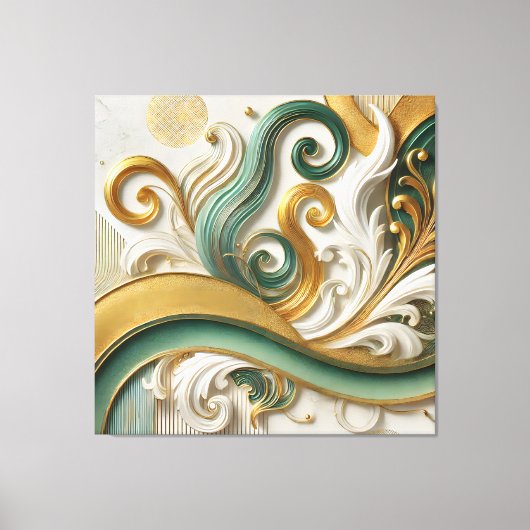 Golden Serenity - Abstrakte Elegante Leinwand (Vorderseite)