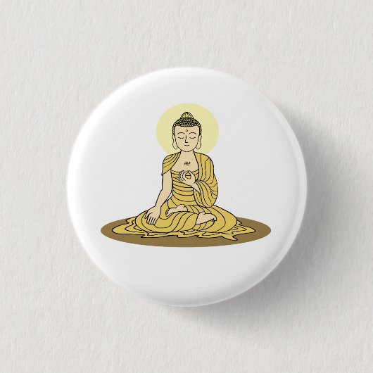 Golden Serenity Buddha Button (Vorderseite)