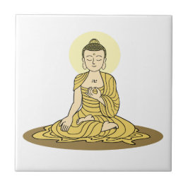 Golden Serenity Buddha Keramik Fliesen