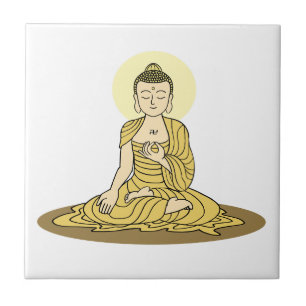 Golden Serenity Buddha Keramik Fliesen
