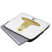 Golden Serenity Buddha Laptop Laptopschutzhülle (Vorne Knopf)