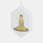 Golden Serenity Buddha Ornament Aus Glas (Vorderseite Links)