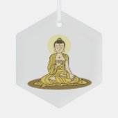 Golden Serenity Buddha Ornament Aus Glas (Rückseite)