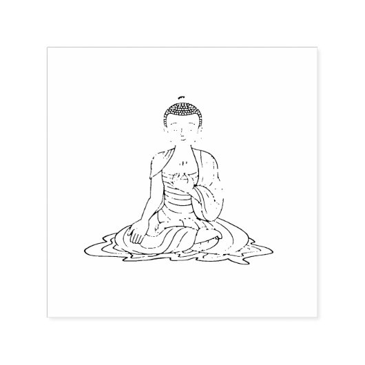 Golden Serenity Buddha Selbsthingende Briefmarke Permastempel (Design)
