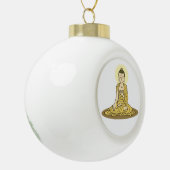 Golden Serenity Buddha Weihnachtsschmuck Keramik Kugel-Ornament (Links)