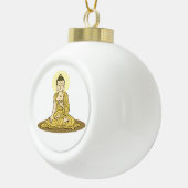Golden Serenity Buddha Weihnachtsschmuck Keramik Kugel-Ornament (Rechts)