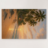Golden Serenity - Tropical Beach Sunset Puzzle (Horizontal)