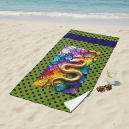 Golden Serpent Mosaic Strandtuch