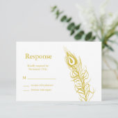 Golden Shake Ihren Schwanz Feathers UAWG RSVP Karte (Stehend Vorderseite)