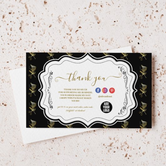 Golden Shears Luxury Stylist Business Dankeskarte