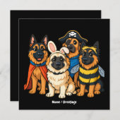 Golden Shepherd Ghost Dog Halloween Funny Spooky Einladung (Vorne/Hinten)