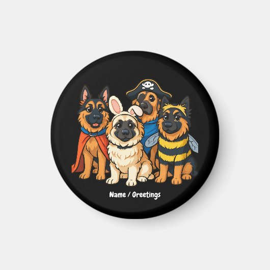 Golden Shepherd Ghost Dog Halloween Funny Spooky Magnet (Vorne)