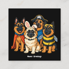Golden Shepherd Ghost Dog Halloween Funny Spooky Quadratische Visitenkarte