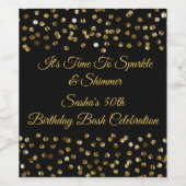 Golden Shimmer 50. Party Weinsaftschild Weinetikett (Einzelnes Label)
