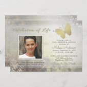 Golden Shimmer Butterfly-Gedenkstätte Einladung (Vorne/Hinten)