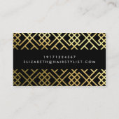Golden Shine Black Geometric Muster Business Card Visitenkarte (Rückseite)