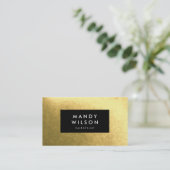 Golden Shine Black Stilvolle Visitenkarten Visitenkarte (Stehend Vorderseite)