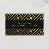Golden Shine Geometric Black Business Card Visitenkarte (Rückseite)