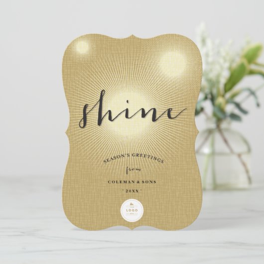 Golden Shine machen Ihr eigenes Logo zu einem mode Einladung (Stehend Vorderseite)
