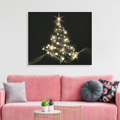 Golden Shine of Stars on Christmas Tree Dark Leinwanddruck (Insitu (Wohnzimmer))