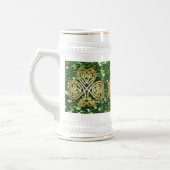 Golden Shinting Celtic Kleeblatt Green Imitats Gli Bierglas (Links)