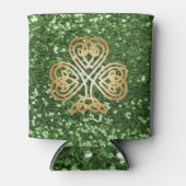 Golden Shinting Celtic Kleeblatt Green Imitats Gli Dosenkühler (Vorderseite)